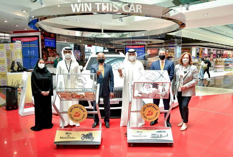 Dubai Duty Free officials announce the latest winners from the draws.