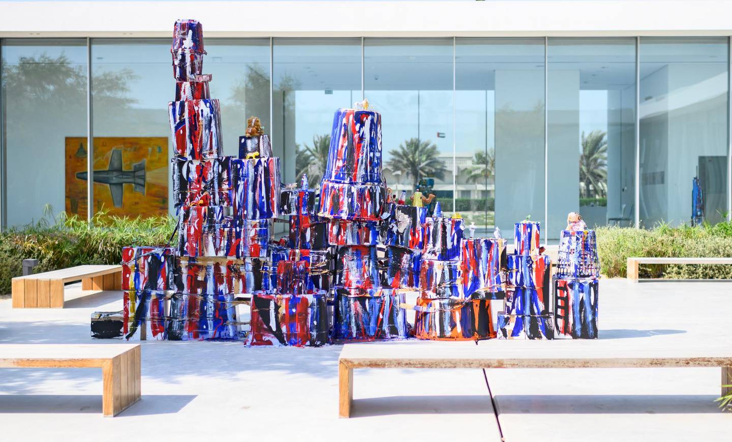 Andrew Stahl made his latest sculpture, ‘Astro Fragility’, in 15 days while he was setting up the show. Courtesy Sharjah Art Foundation