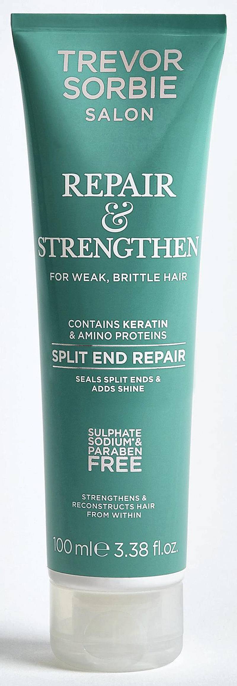 Trevor Sorbie Salon: Dry hair is one of the side effects of summer in the desert, and weak, brittle hair leads to split ends. The Repair and Strengthen Split End Repair from Trevor Sorbie Salon is vegan and formulated with more than 90 per cent natural ingredients. Available at Boots; Dh65
