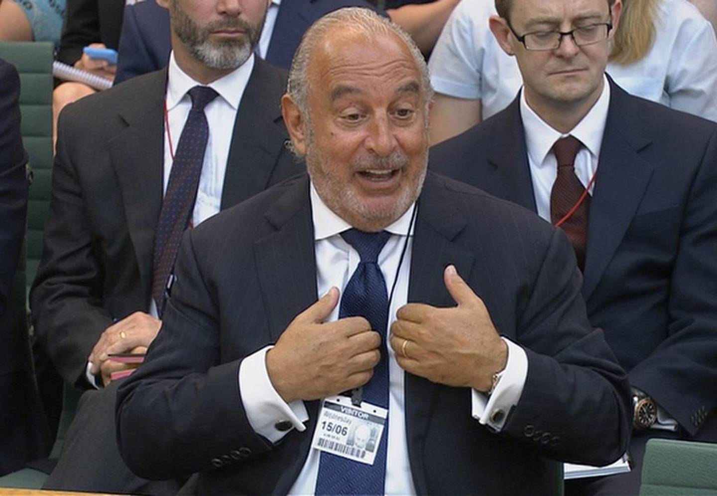Philip Green was questioned by MPs in 2016 following the collapse of retail chain BHS. Parliament TV