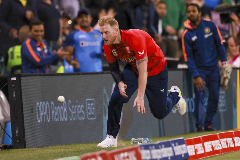 England fielder Ben Stokes fails to stop a boundary from India's Hardik Pandya. AP