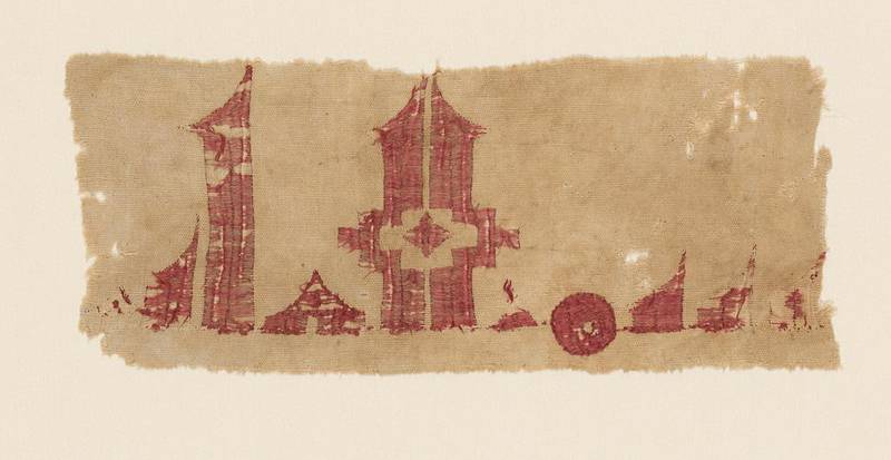 Textile fragment, Spain, late 10th to early 11th century, silk on cotton embroidery. Chad Redman / The Kier Collection of Islamic Art on loan to the Dallas Museum of Art.