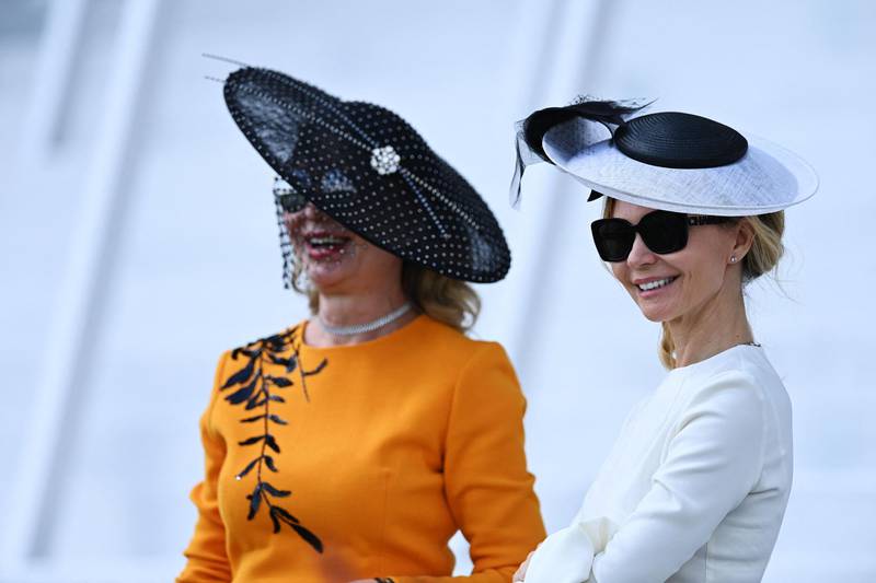 Racegoers during the second day of the Epsom Derby Festival. AFP
