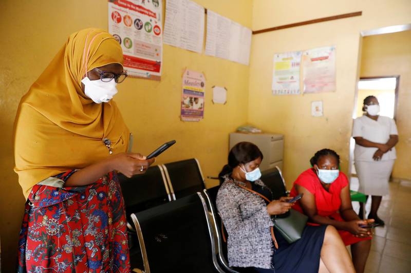 Members of the contact-tracing team are seen at the Primary Healthcare Centre, amid the spread of Covid-19 in Lagos. Reuters