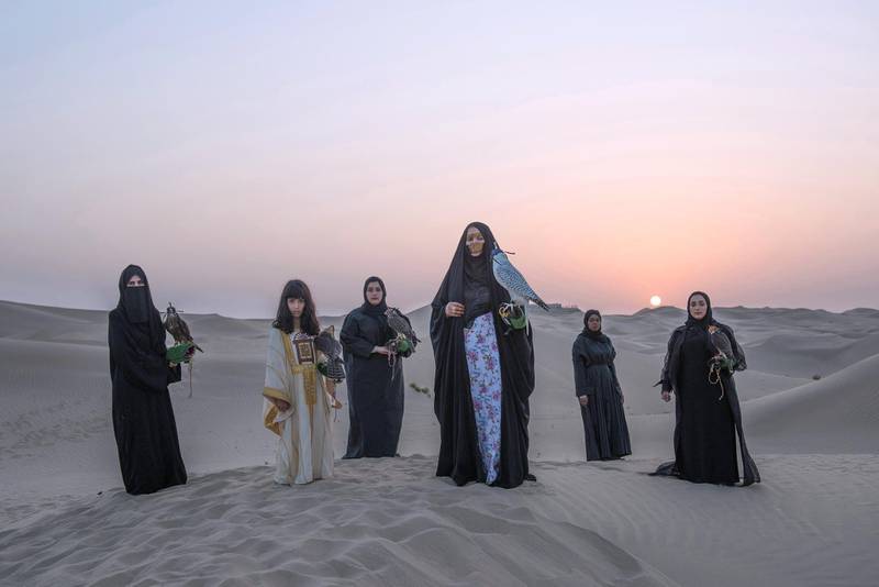 
Many women are not practicing falconry in the Middle east , these are few Emirati female falconers and little girls Osha from Abu Dhabi, UAE are indication of the boldness, the initiative and independence of Arab women. Perhaps the falcons were a symbol to these women of limitless freedom, as well as of power at Abu Dhabi,UAE Vidhyaa Chandramohan for The National