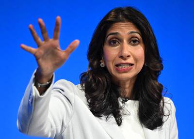 Despite being sacked by Prime Minister Rishi Sunak on Monday, Suella Braverman's hardline stance on immigration has seen her become a rising star of the Tory right. AFP