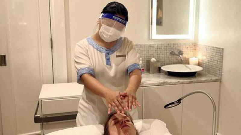 Spas in five star hotels in Abu Dhabi have been allowed to reopen under a strict set of safety guidelines to limit the spread of Covid-19. Chris Whiteoak / The National