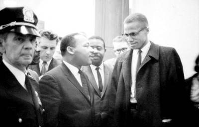 King with Muslim minister and human rights activist Malcolm X in March 1964. Photo: Library of Congress