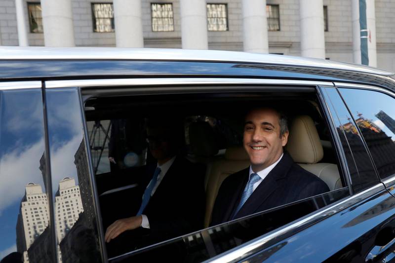 U.S. President Donald Trump's former lawyer Michael Cohen exits Federal Court after entering a guilty plea in Manhattan, New York City, U.S., November 29, 2018. REUTERS/Andrew Kelly     TPX IMAGES OF THE DAY