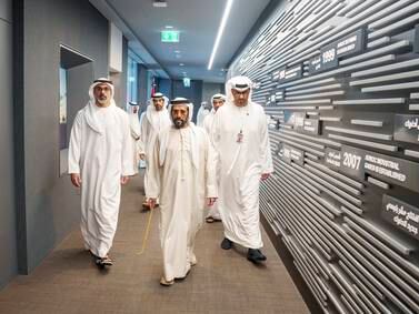 Sheikh Khaled receives Abu Dhabi Ruler’s Representative in Al Ain at Adnoc headquarters