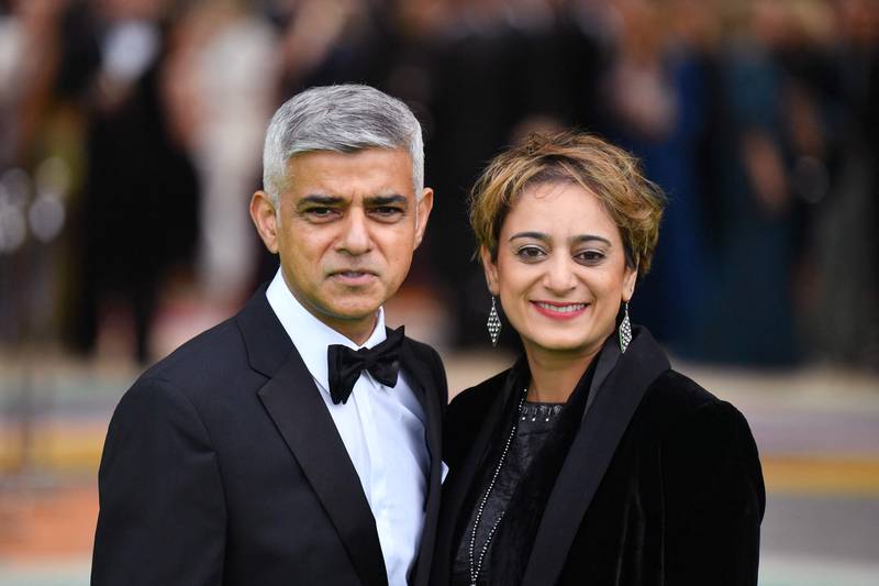 London Mayor Sadiq Khan and his wife, Saadiya, attend the awards. Photo: AFP