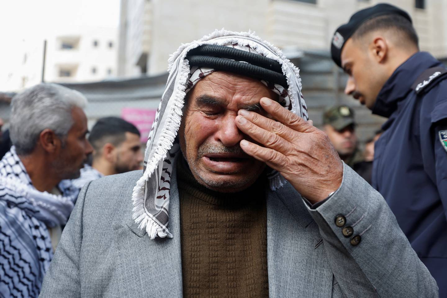 A mourner at the funeral of Raed Al Nasan in Ramallah in the Israeli-occupied West Bank November 30. Reuters