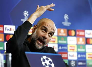 Soccer Football - Champions League - Final - Manchester City Media Day - Etihad Campus, Manchester, Britain - June 6, 2023 Manchester City manager Pep Guardiola during the press conference Action Images via Reuters / Jason Cairnduff