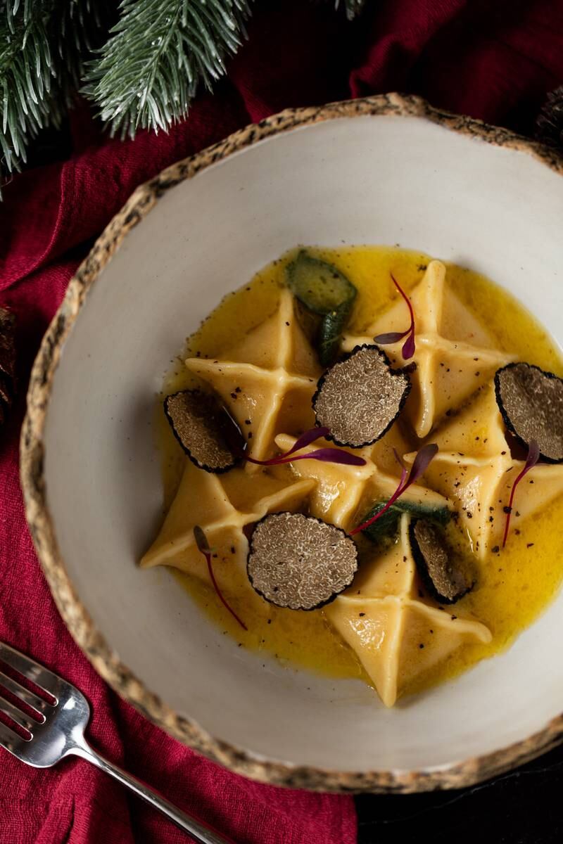 Stracciatella ravioli from a limited-time festive menu. Photo: Sfumato