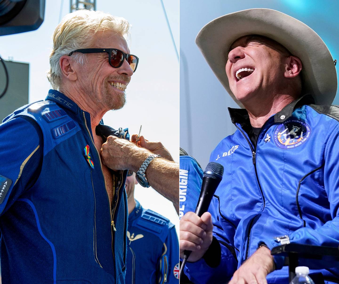 Billionaires Richard Branson and Jeff Bezos found themselves in a space race. AP