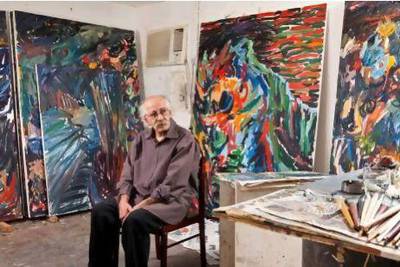 The artist Hassan Sharif at his studio at The Flying House in Al Quoz, Dubai. Antonie Robertson / The National