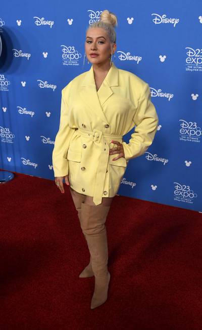 Christina Aguilera at the D23 Expo 2019 at Anaheim Convention Centre on August 23, 2019 in California. AFP