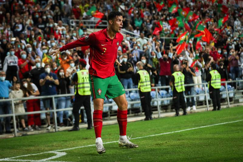 Portugal forward Cristiano Ronaldo celebrates after scoring a goal against Luxembourg. AFP