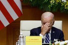 Joe Biden in Hanoi, Vietnam, where the 80-year-old US President stumbled through a news conference. Reuters