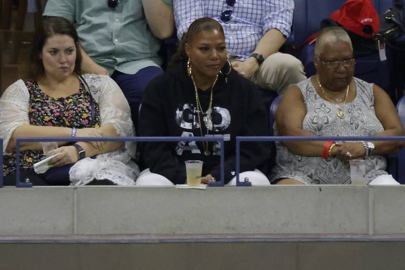 Actress Queen Latifah watches from the stands during the match between Serena Williams and Danka Kovinic. Reuters