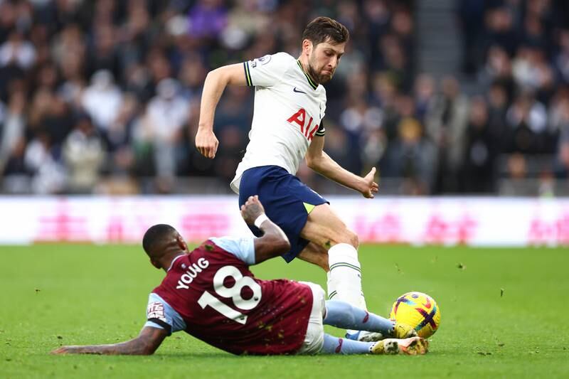Ben Davies 6: Became third Spurs defender to pick up first-half booking for jumping into challenge on Young. Part of backline that looked fragile in second period. Getty