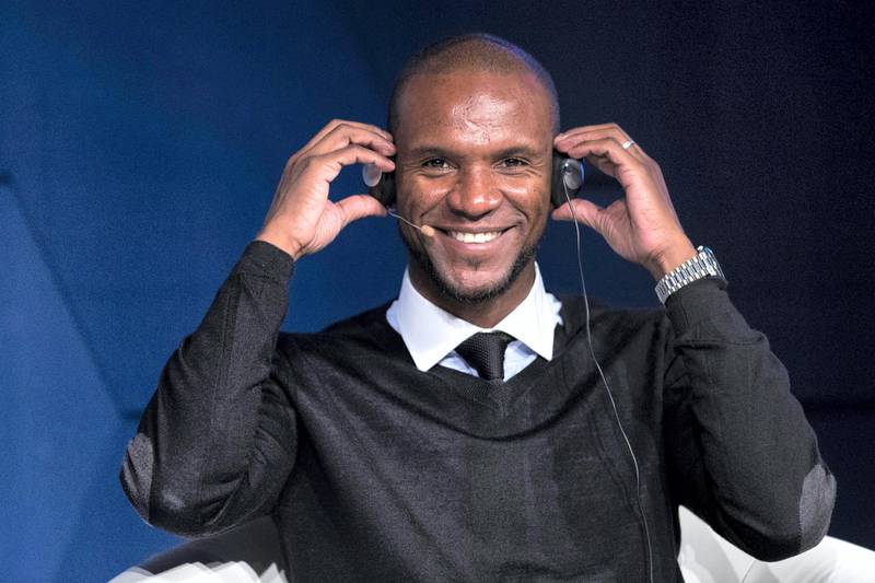 Dubai, United Arab Emirates, December 24, 2017:     Eric Abidal, former French international footballer speaks during a press conference for the Dubai International Sports Conference and Dubai Globe Soccer Awards at Madinat Jumeirah in Dubai on December 24, 2017. Christopher Pike / The National

Reporter: John McAuley
Section: Sport