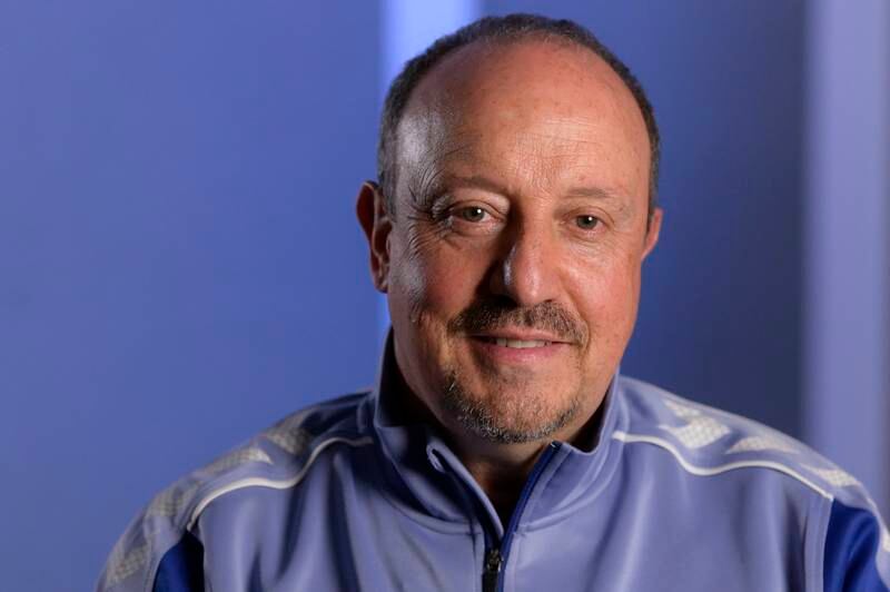 Rafael Benitez during his first press conference as Everton manager.