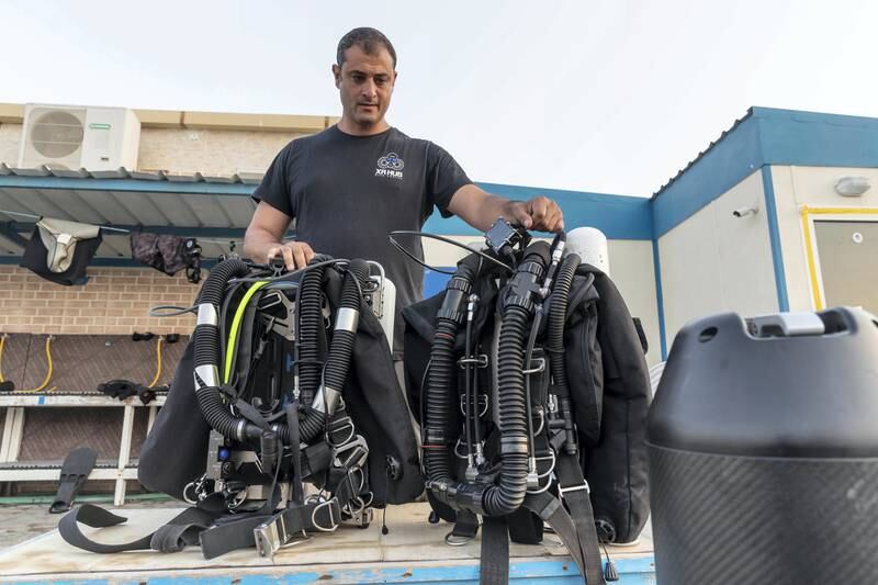 FUJAIRAH, UNITED ARAB EMIRATES. 17 APRIL 2019. Deep sea diver Simon Nadim, for a story on diving to a Nazi-era wreck at his dive center in Fujairah. (Photo: Antonie Robertson/The National) Journalist: John Dennehy Section: National.