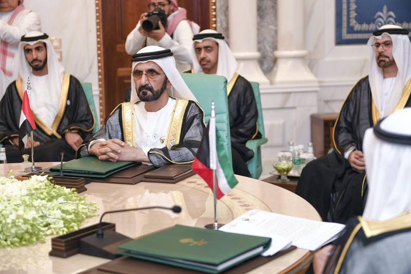 Sheikh Mohammed bin Rashid is seen during the summit.