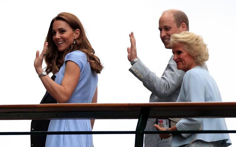 Duchess of Cambridge and the Duke of Cambridge arrive on day thirteen of the Wimbledon Championships at the All England Lawn Tennis and Croquet Club, Wimbledon. PRESS ASSOCIATION Photo. Picture date: Sunday July 14, 2019. See PA story TENNIS Wimbledon. Photo credit should read: Mike Egerton/PA Wire. RESTRICTIONS: Editorial use only. No commercial use without prior written consent of the AELTC. Still image use only - no moving images to emulate broadcast. No superimposing or removal of sponsor/ad logos.