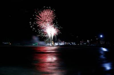 Fireworks illuminate the sky over the Jeongdongjin beach in Gangneung, Ganwon-province, South Korea.  EPA