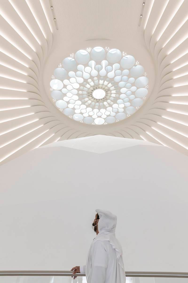 Inside the UAE pavilion at Expo 2020. Photo: Antonie Robertson / The National