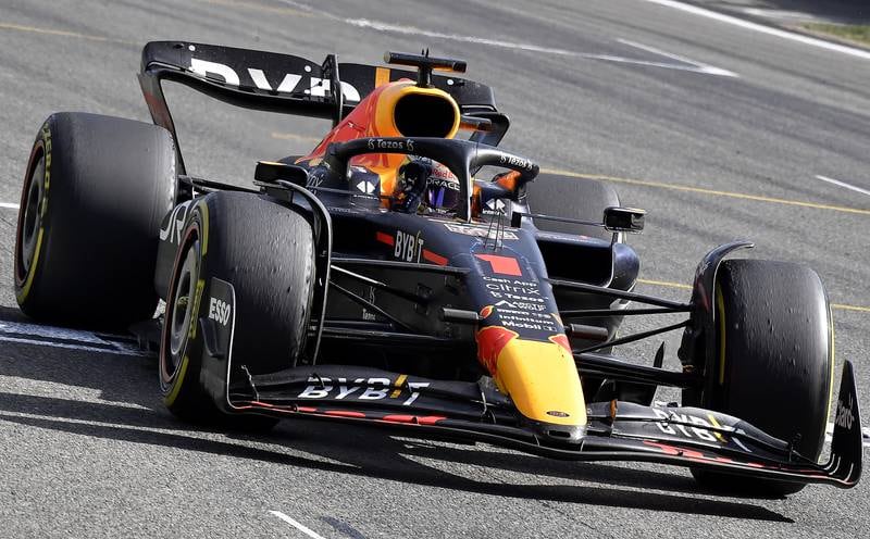 Dutch Formula One driver Max Verstappen of Red Bull Racing crosses the finish line to win the Formula One Grand Prix of Belgium at the Spa-Francorchamps race track in Stavelot, Belgium, 28 August 2022. EPA