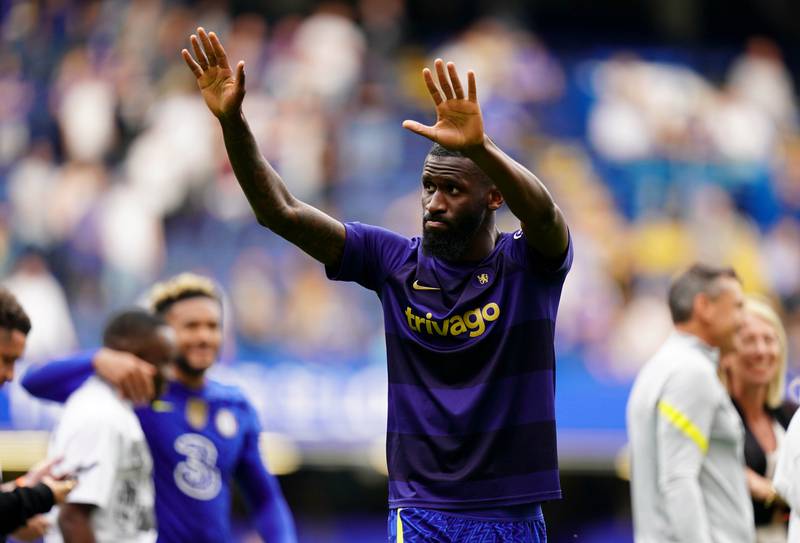 Antonio Rudiger waves to the Chelsea fans after the final Premier League match of the 2021/22 season at Stamford Bridge, London, on Sunday, May 22, 2022. It was confirmed by the London club on Thursday that the defender will join Real Madrid on a free transfer. PA