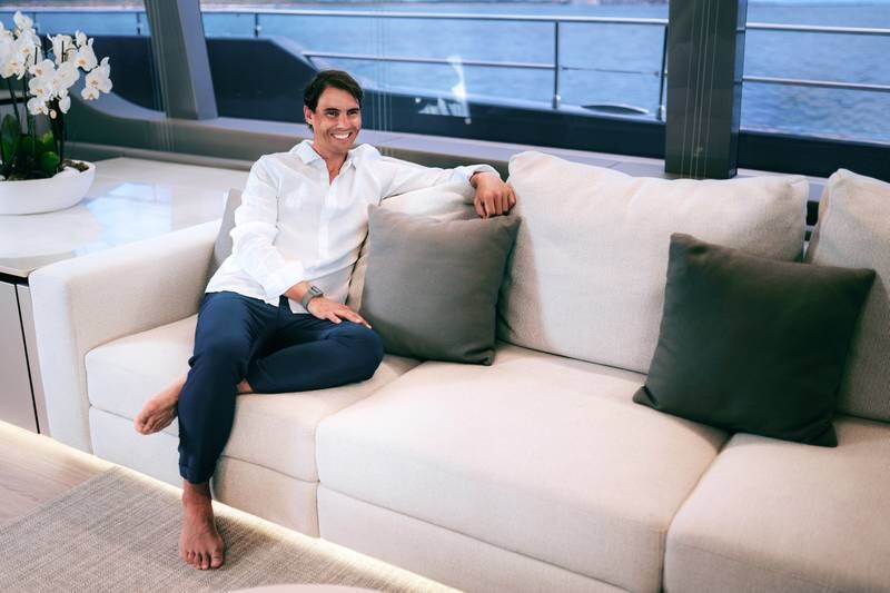 Nadal took a keen interest in planning the look of the luxury yacht with cream, beige and grey interiors that has  accommodation for eight guests in four cabins plus the master suite.