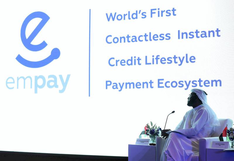Dubai, United Arab Emirates - November 29, 2020: Ali Ibrahim Mohammad Ismail, Chairman. Empay LLC, an initiative of Dubai Economy, invites you to a Press conference to announce the launch of Empay Ð the worldÕs first contactless lifestyle mobile payment ecosystem with instant credit. Sunday, November 29th, 2020 in Dubai. Chris Whiteoak / The National