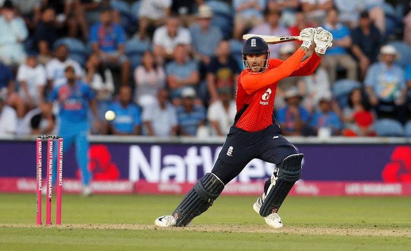 FILE PHOTO: Cricket - England v India - Second International T20 - The SSE SWALEC, Cardiff, Britain - July 6, 2018  England's Alex Hales hits a four  Action Images via Reuters/Ed Sykes/File Photo
