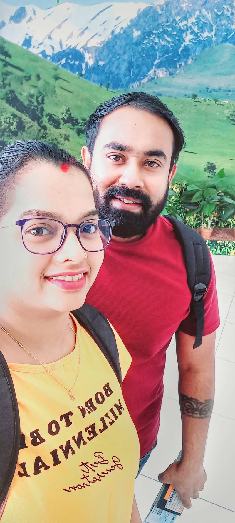 UAE residents Ranjeet Nair and his wife Minnu Balanchandran take a break in Uzbekistan. Hundreds of travellers from India are spending mandatory quarantine in green countries deemed safe for travel before returning to the UAE.