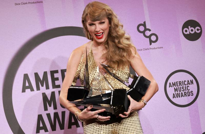 Swift won Artist of the Year, Favourite Music Video, Favourite Female Pop Artist, Favourite Pop Album, Favourite Female Country Artist, and Favourite Country Album. Reuters