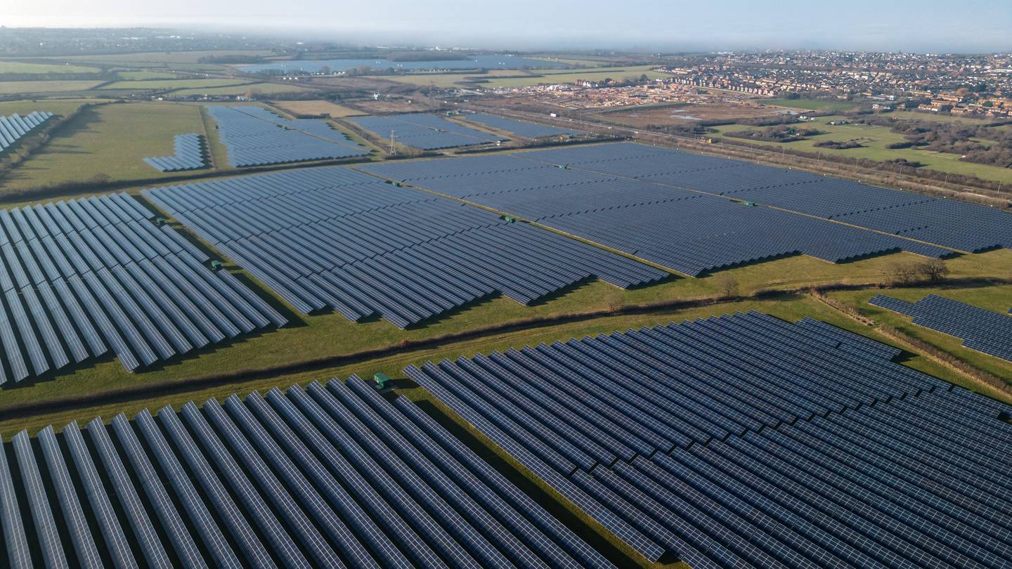 Owl's Hatch Solar Park in Herne Bay, England. Industry analysts say Britain must do more to attract investment in renewable energy projects. Getty