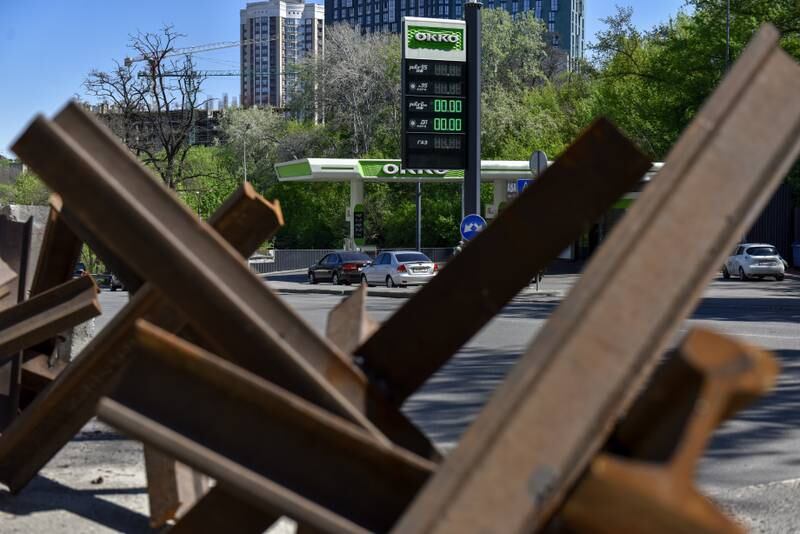 A petrol station in Kyiv. Ukraine has reported fuel shortages amid Russia's military offensive. Photo: EPA