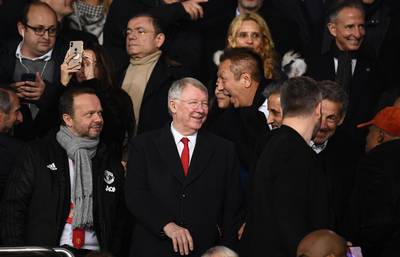 From left:  Manchester United chief executive Ed Woodward and former Manchester United manager Alex Ferguson. AFP