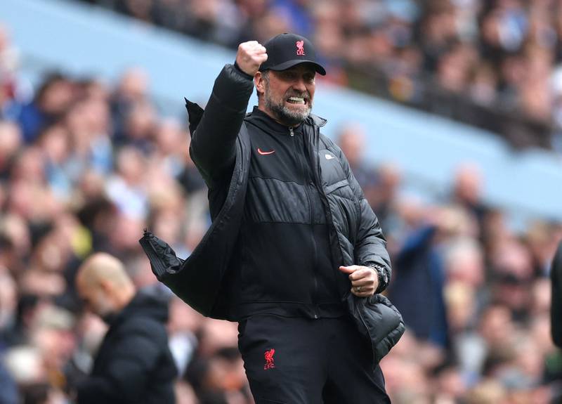 Liverpool manager Jurgen Klopp celebrates their first goal. Action Images