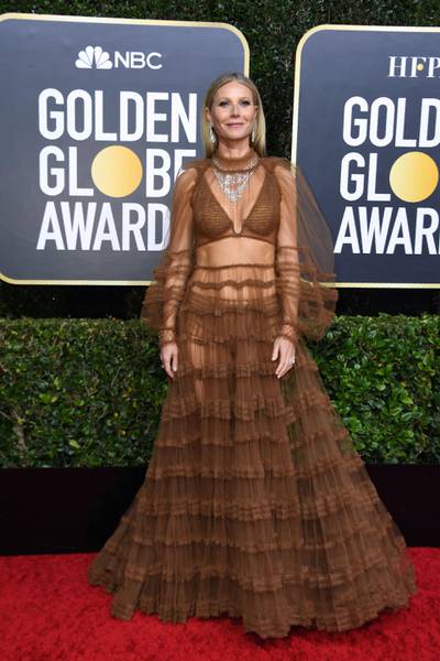 Actress Gwyneth Paltrow arrives for the 77th annual Golden Globe Awards at The Beverly Hilton hotel. AFP