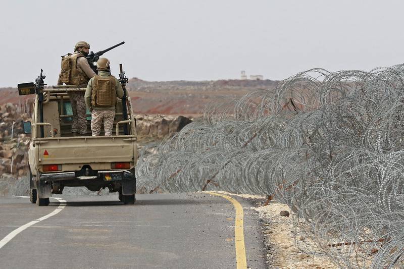 A Jordanian army patrol on the border with Syria. AFP
