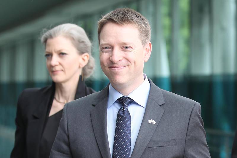 epa05967153 Matt Pottinger, US National Security Council (NSC) director for East Asia, arrives for a meeting at the Ministry of Foreign Affairs and Trade in Seoul, South Korea, 16 May 2017.  EPA/YONHAP SOUTH KOREA OUT *** Local Caption *** 53521543