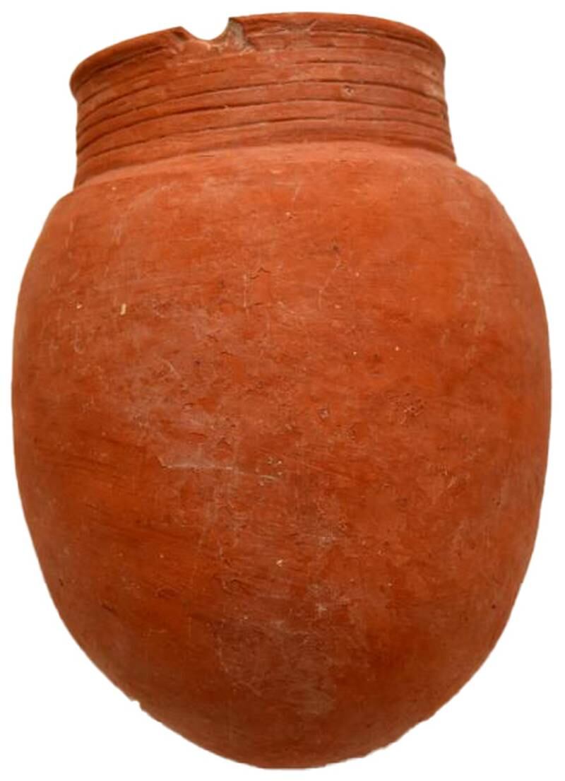 A Dilmun burial jar found at Wadi Al Faw in Saudi Arabia by Dr Faleh Al Otaibi. Photo: Dr Faleh Al Otaibi