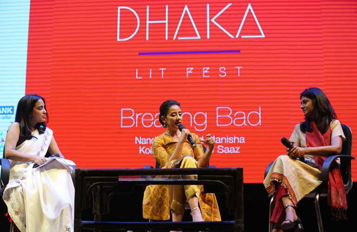 Nandita Das (right) at Dhaka Lit Fest 