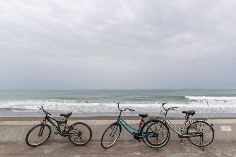 Cloudy conditions on Fujairah city beach. Antonie Robertson / The National
