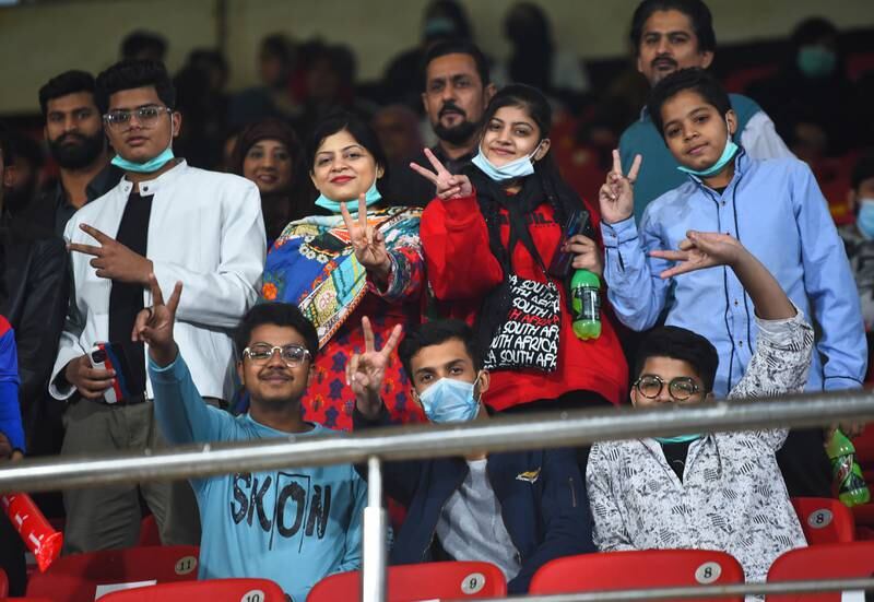 Spectators watch the PSL match between Karachi Kings and Multan Sultans. EPA
